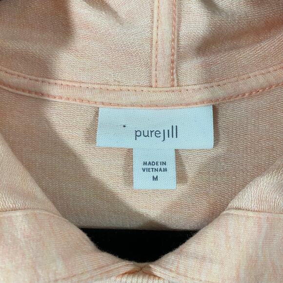 Pure Jill Women Pink Space Dyed Pima Cotton Pullover Hoodie Size M - Picture 4 of 9